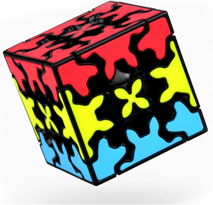Gear Cube 3x3 with Three-Dimensional Gear Structure Magic Cube 3x3x3 Puzzles Toys (60mm) Brain Teaser Puzzle Game Toy for Children and Adults (Style A)