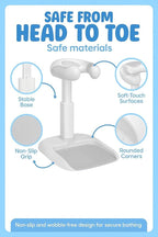 Baby Bath Adjustable Shower Stand with Stool- Secure Infant & Toddler Bath Support, Non-Slip Stool & Foldable Stand