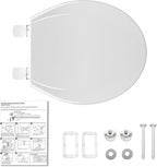 Potty Training Seat Built-In Toilet Seat, Round Toilet Seat 17 Inch with Baby Seat, 2 In 1 Soft Close Quiet No Slapping, Magnetic Absorption, Easy Installation for Bottom Fixing Toilet