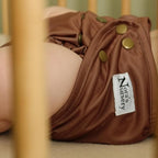 Nora's Nursery Cloth Diaper Cover, Washable Reusable Diaper Cover with Snap Closure, Flat or Fitted - 7 Pack with Wet Bag - Hickory