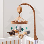 The Peanutshell Crib Mobile for Boys or Girls - Woodgrain Musical Baby Crib Mobile with 12 Lullabies, Whimsical Woodland Baby Whimsical Woodland Nursery Decor