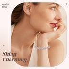 105pcs 10mm Rhinestone Beads for Jewelry Making, Pink White Shiny Round Disco Ball Beads Bulk, Sparkle Crystal Clay Christmas for Bracelet Baseball Necklace Earring Crafting and DIY