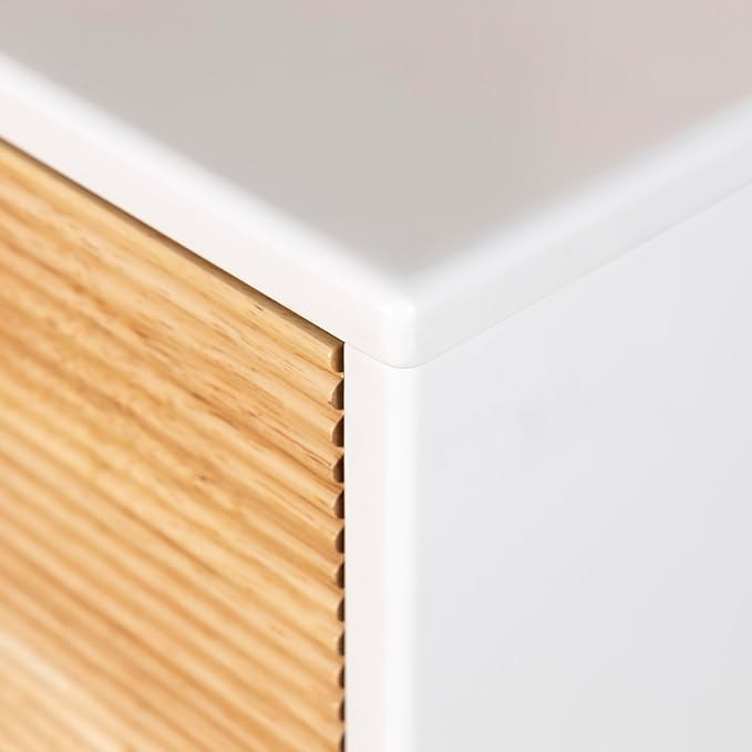 dadada Baby Merry 6-Drawer Dresser – Modern Nursery Dresser with Natural Wood Fronts, Soft-Close Drawers, Anti-Tip Safety Kit, Baby-Safe Finish – Spacious Storage for Nursery & Home (White/Natural)