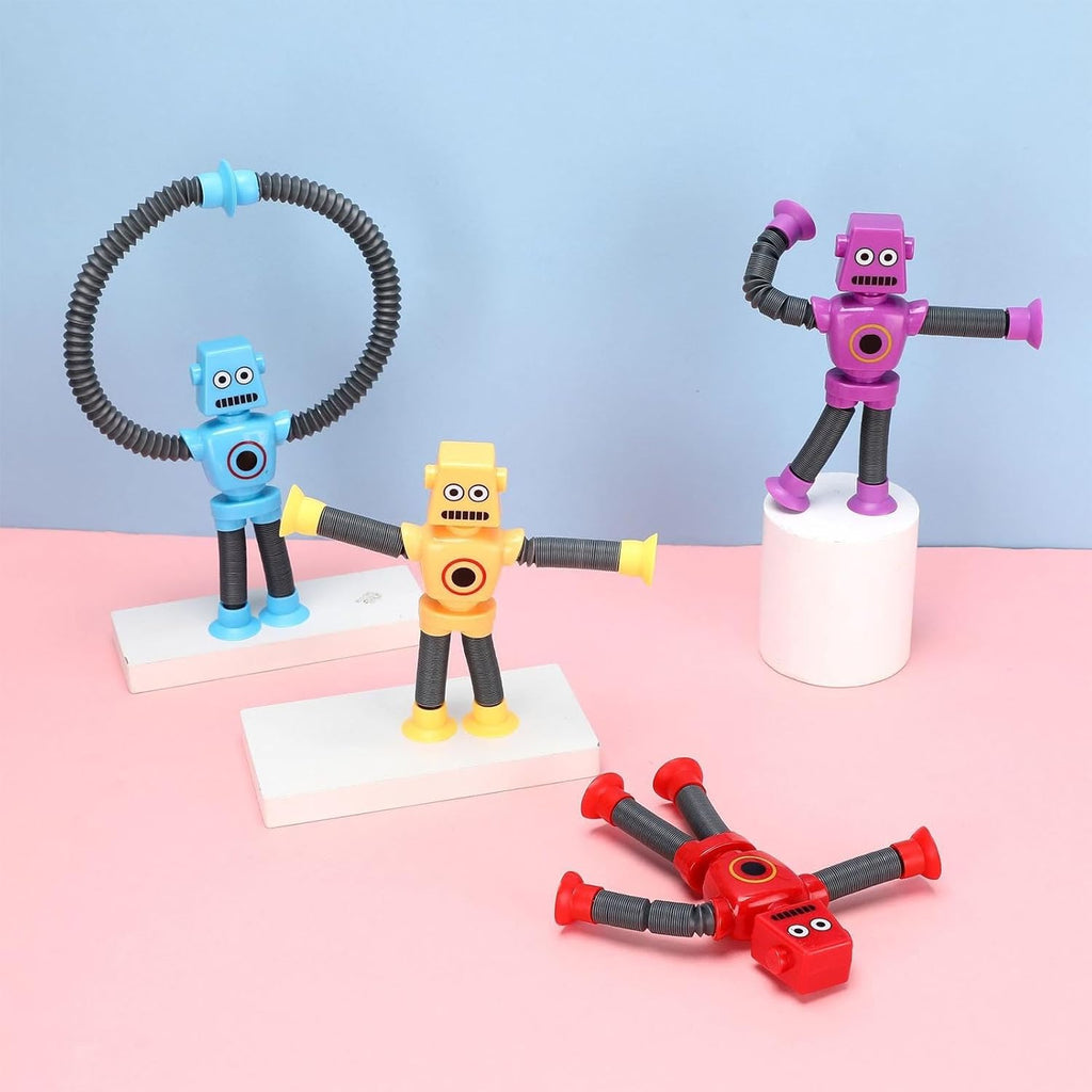 Random Telescopic Suction Cup Robot Toy, Pop Tubes Fidget Toys, Telescopic Sensory Toys for Anti Anxiety Girls Boys Toddlers Treasure Box Classroom Prizes Gifts Party Favor 3-8 8-12 (Multicolor 40PCS)