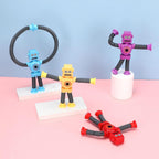 Random Telescopic Suction Cup Robot Toy, Pop Tubes Fidget Toys, Telescopic Sensory Toys for Anti Anxiety Girls Boys Toddlers Treasure Box Classroom Prizes Gifts Party Favor 3-8 8-12 (Multicolor 40PCS)