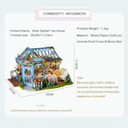 CUTEBEE Dollhouse Miniature House with Furniture, DIY Dollhouse Kit with Dust Proof, Music Movement, 1:24 Scale Creative Room for Gift for Family and Friends (Rose Garden Tea House)