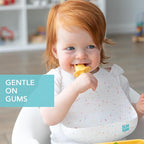 Bumkins Baby Utensils Set, Chewtensils Silicone Spoons for Dipping, Self-Feeding, Baby Led Weaning, Trainer Learning, First Stage Eating, Soft Practice Fork and Spoon, Babies 6 Months, Pineapple