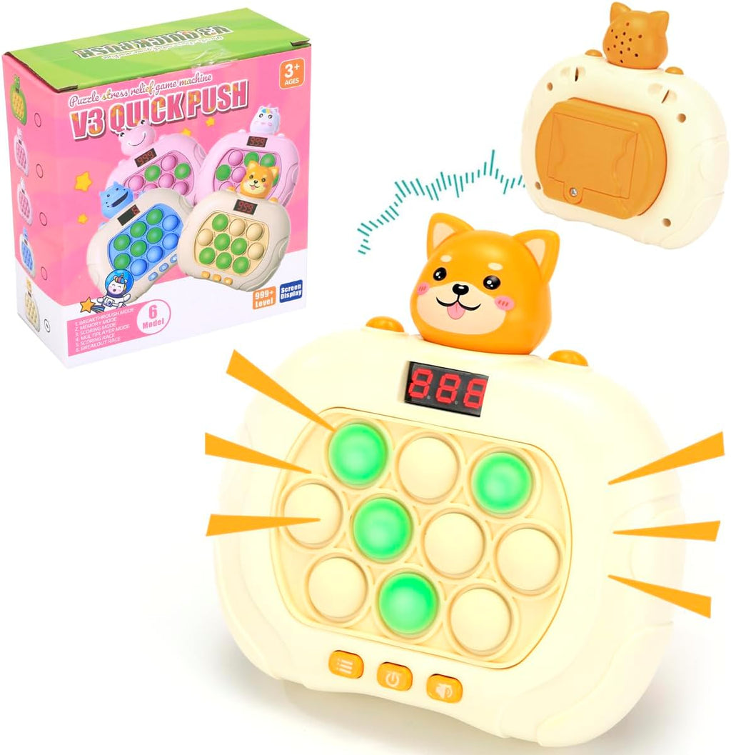 Quick Push Game Console,Puzzle Game Console Machine, Improving The Reaction Ability and Attention,Pop Game Sensory Fidget Toys (Yellow)