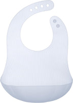 Olababy Fold N Go Silicone Baby Bib w Travel Case | Lightweight Design Eases Pressure Bruising for Infants & Toddlers
