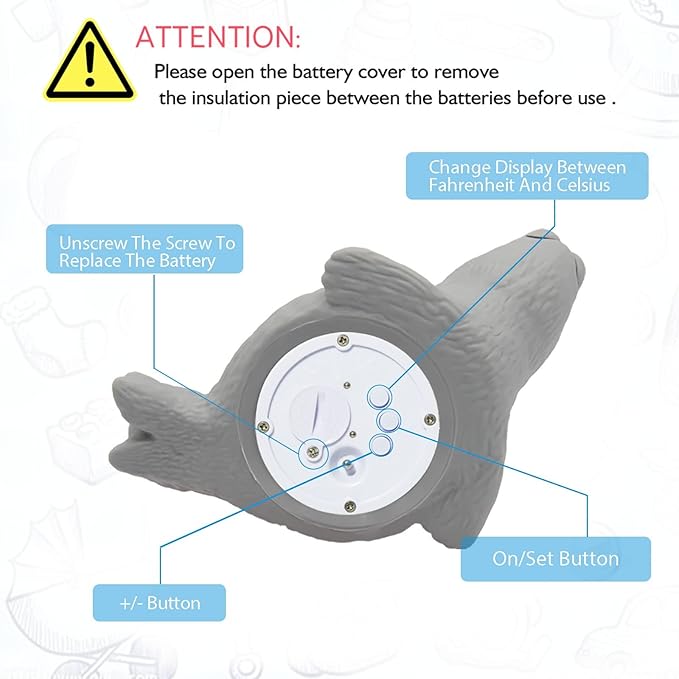 Doli Yearning Upgarde Digital Baby Bath LCD Thermometer |Kids' Bathroom Safety Products|Water Thermometer Infant Seal Shape|Floating Toys Temperature