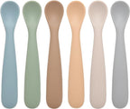 Baby Spoons, 6 Pack First Stage Silicone Feeding Spoons, Soft Tip Feeding Baby Utensils, Baby Led Weaning Supplies Training Spoons, Dishwasher and Boil Safe