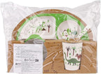 Kids Feeding Set 5 Pcs, Dinosaur Tableware Set for Toddlers, Includes Plate, Bowl, Cup, Fork & Spoon, BPA Free, Multicolor (Green, Brown, Orange), Dishwasher Safe