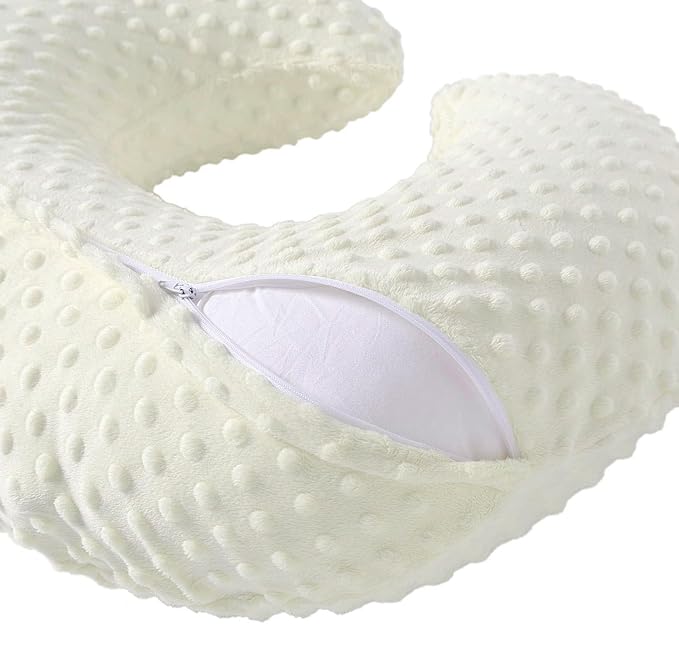 Nursing Pillow and Positioner, Breastfeeding, Bottle Feeding, Baby Sitting Support with Removable Ultra Soft Cover, Tummy Time Support for Baby Boys and Girls (Tender Yellow)