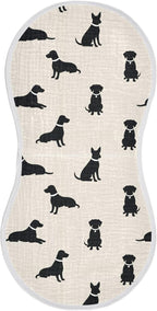 1 Pack Muslin Burp Cloths Dogs Beige Cotton Baby Burp Cloths Extra Absorbent and Soft Thick Burping Cloth for Newborn Babies 22x11 Inch
