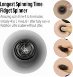 FREELOVE Metal Fidget Spinner, Stainless Steel Heavy, Long Spinning Toys, Cool Silent, Small Mini 2nd Fox Figette Spiner for Adults Men Anxiety, Quiet Bearing, Black