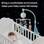 Mini Tudou Baby Musical Mobile Crib with Music and Lights, Timing Function, Projection, Take-Along Rattle and Music Box for Babies Boy Girl Toddler Sleep