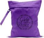 Girls Trip Gifts Wet Dry Bag, Beach Bag Wet Bag Favors, for Swimsuit Toiletry Travel Essentials For Women Aloha Bags, Beach Travel Gym Laundry bags for Dirty Diaper Swimsuit Gifts (Purple)