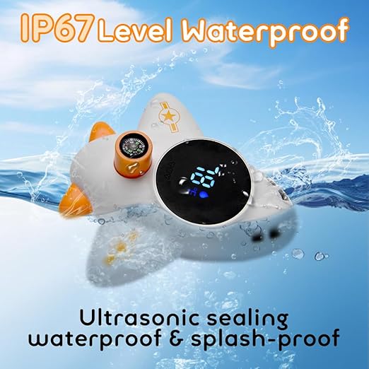 TKY Baby Bath Thermometer with Floating Toys - Digital Water & Room Temperature Monitor, Rechargeable Thermometer with Alerts for Newborn Bath Essentials, Infant Safety(TKYCD008)