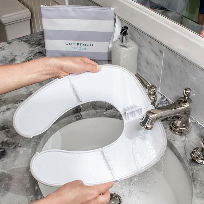 Premium Travel Potty Seat – Compact, Non-Slip, Made in USA Seat, No-Pinch Locking Hinges, Easy to Clean, Includes Machine-Washable Carry Bag