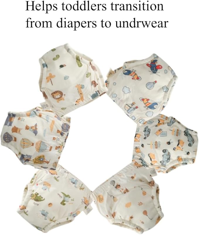 Baby Training Underpants,Soft Cotton Absorbent Potty Training Underwear For Baby Boys And Girls 6 Pack