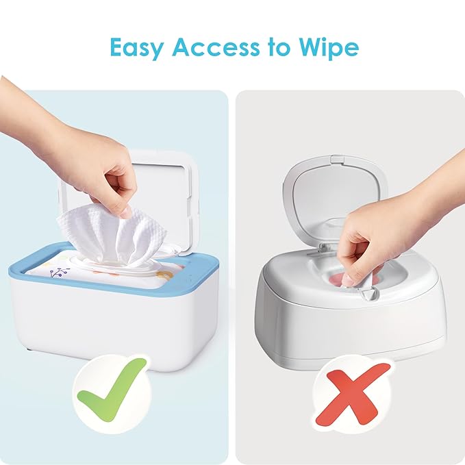Baby Wipe Warmer, Wipe Warmer and Baby Wet Wipes Dispenser, Evenly Heated Wipes Warmer for Newborn Baby, Smart Precise Control Portable Wipe Warmer, Large Capacity Diaper Warmer for Nursery (Blue)