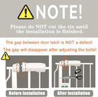 Baby Gate for Doorways Stairs Hallway 81.1-85.8 Inch Wide, Walk Through Child Gates with Pressure Mounted Extention Kit, Indoor Safety Child Gates for Kids or Pets