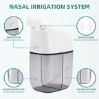 Nasal Irrigation System with 30 Saline Packets, Sinus Rinse Machine, Nose Sinus Cleaner Machine with Water Tank & Waste Collection Tank - Grey