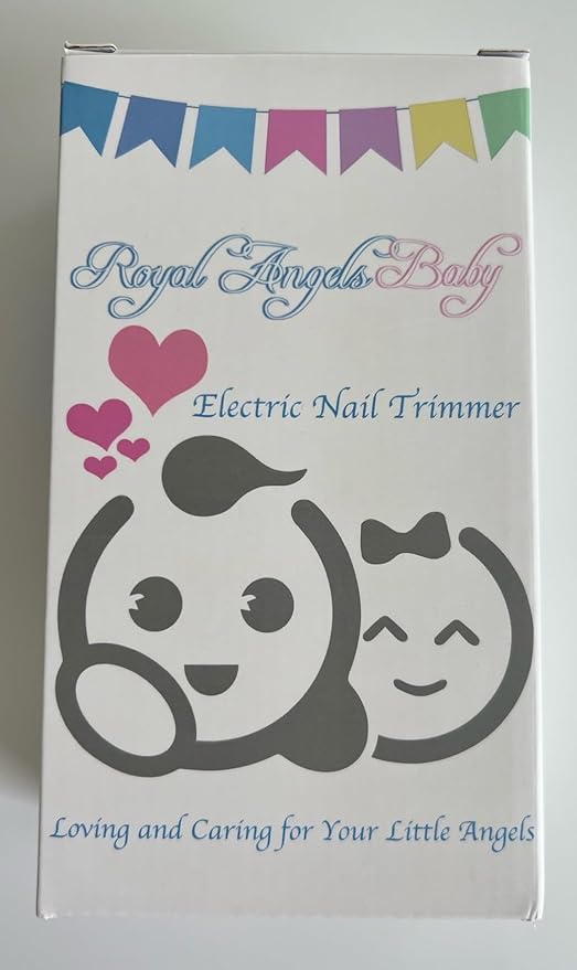 Rechargeable 22 in 1 Baby Nail Trimmer, Usage Labeled Case, 13 Extra Replacement Tools, Royal Angels Electric Nail File with LCD display, Newborn Toddler Nail Care Clipper Kit (Rechargeable,WhiteBlue)