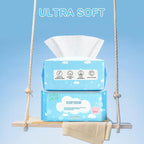 Dry Wipes - HAPPY BUM Baby Wipes, Large Baby Wipes, Wet and Dry Use, Unscented Tissues for Sensitive Skin (600 Count)