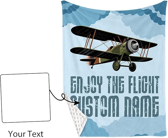 Personalized Baby Crib Bedding Set, Custom Name Blue Glider Theme Nursery Bedding Set 3 Pcs, Baby Blanket Fitted Crib Sheet Changing Pad Cover, Personalized Nursery Decor Gift for Newborns Boys