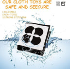 My First Black and White High Contrast Soft Book , Infant Tummy Time Toys, Black and White Baby Cards, Folding Educational Activity Cloth Book Suitable for Boys Girls Toddler