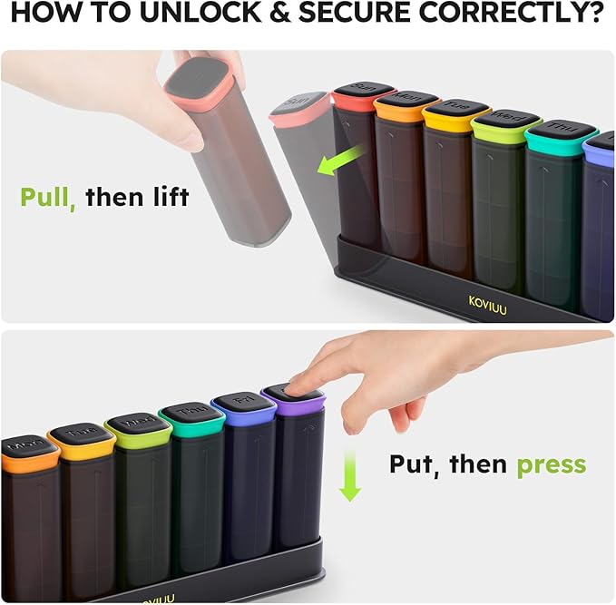 Weekly Pill Organizer 3X a Day, Detachable Pill Box 7 Day, Large 3 Times Daily Pill Case, Travel Pill Container Holder, Week Medication Dispenser Pillbox for Vitamin Supplement Medicine, Black