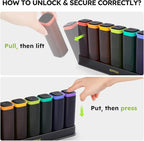 Weekly Pill Organizer 3X a Day, Detachable Pill Box 7 Day, Large 3 Times Daily Pill Case, Travel Pill Container Holder, Week Medication Dispenser Pillbox for Vitamin Supplement Medicine, Black