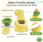 Potty Seat Baby Training Chair Boys Girls Toddler Dinosaur Comfortable children 1-5 years old Baby toilet Animal seat with lid back potty trainer (Yellow)