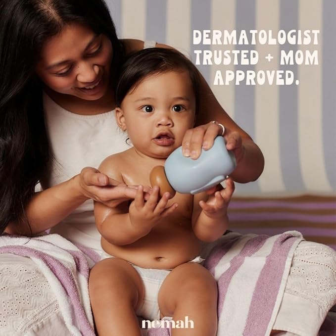 Nemah - Soothing Baby Lotion - Organic Baby Lotion for Sensitive Skin with Actismart Chamomile, Jojoba Oil, & Activera Aloe Vera - Vegan & Cruelty-Free - 9.8 fl. oz.