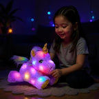 Cuteoy Glowing LED Light-up Purple Unicorn Nightlight Toys Musical Plush Stuffed Animal Singing Lullabies Birthday Christmas Plushies Gifts for Kids Boys Girls,13"