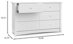Storkcraft Crescent 6 Drawer Double Dresser (White) – GREENGUARD Gold Certified, Nursery Dresser for Kids Bedroom