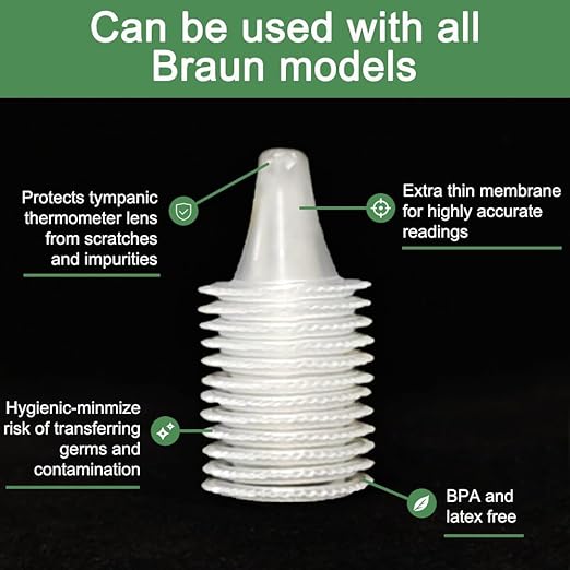 300 X Ear Thermometer Covers Thermometer Ear Lens Filters, Refill Covers for All Braun themometer Models BPA Free Digital Disposable Covers