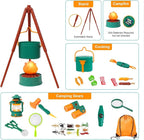 Meland Kids Camping Set with Tent - Toddler Toys for Boys with Campfire, Camping Toys for Kids Indoor Outdoor Pretend Play, Gift Idea for Boys Age 3,4,5,6 Year Old Birthday Christmas (Green)