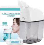 Nasal Irrigation System with 30 Saline Packets, Sinus Rinse Machine, Nose Sinus Cleaner Machine with Water Tank & Waste Collection Tank - Grey