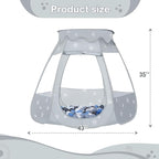Baby Ball Pit for Toddler with 50 Balls, Kids Pop Up Play Tent for Girls, Princess Toys Gifts for Children Indoor & Outdoor Playhouse (Gray: Gray/White/Babyblue, 109x90cm/50 Balls)