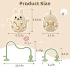 Baby High Chair Suction Toys Teething Chew - Baby Teething Toys Silicone Teethers Table Toys, Food Grade Silicon for 6 12 18 Months (GreenCream)