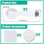 Baby Toilet Safety Locks (2 Pack)| Childproof Toilet Seat Lock | Baby Safety Products | Baby Proofing Kit | Prevents Toddlers from Opening Toilet Lids | 3M Adhesive and Tool-Free Installation（White）