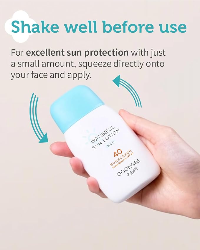 Sun Lotion SPF 40 & Baby Soothing Water Gel Cream - Zinc Oxide Mineral Sunscreen & Cooling Moisturizer - Korean Skincare for Babies Kids - Hypoallergenic Formula, 2.82oz & 3.38oz