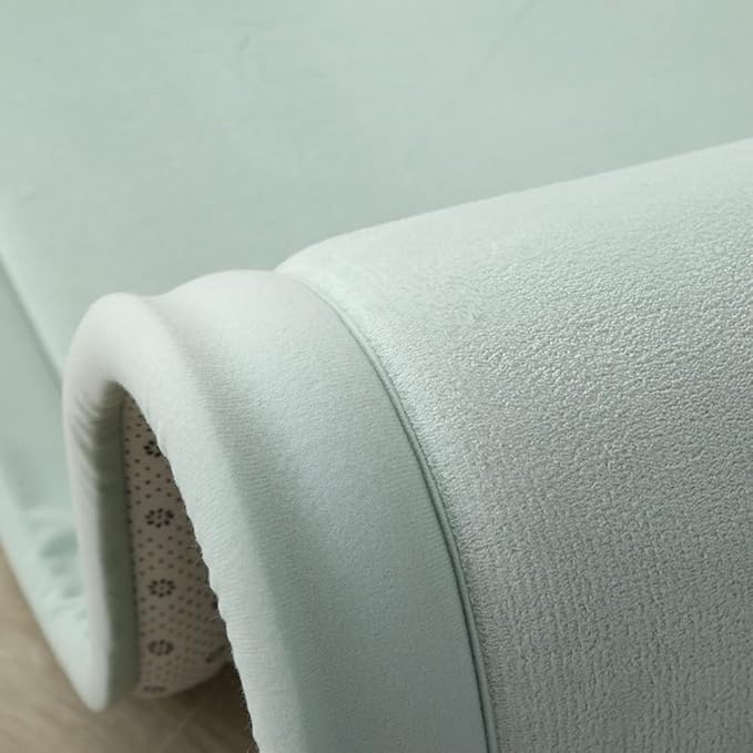 Loartee Nursery Rug Coral Velvet Crawling Rugs Mat Area Rugs Play Crawling Mat(5'11"x6'7", Light Green) for Toddler Children Play Mat Yoga Mat Exercise Pads Carpet