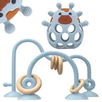 Baby High Chair Toys Teething Chew - Baby Table Toys, High Chair Suction Toy Teething Toys Silicone Teethers, Food Grade Silicon for 6 12 18 Months Blue