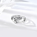 INFUSEU Funny Spinner Fidget Rings for Women Girls Anti Anxiety Stress Worry, Adjustable Size