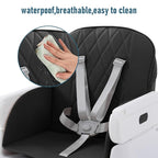 3 in 1 Baby High Chair,Adjustable Convertible Baby High Chairs for Babies and Toddlers,Black