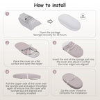 COMOMY Baby Changing Pad with Wipeable & Waterproof PU Cover, Contoured Diaper Changing Pad for Dresser with Non-Slip Safety Belt, Portable and Lightweight, Large Cushioned Foam, Lavender