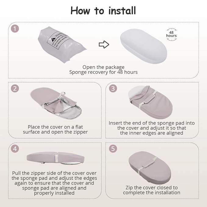 COMOMY Baby Changing Pad with Wipeable & Waterproof PU Cover, Contoured Diaper Changing Pad for Dresser with Non-Slip Safety Belt, Portable and Lightweight, Large Cushioned Foam, Lavender